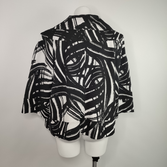 Peter Nygard Jacket Black And White 3/4 Sleeve - Picture 2 of 7